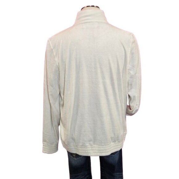 Fila Creamy White Velour Track Jacket – Retro Sporty Style, 2X, Ribbed Cuffs NWT - Picture 3 of 12